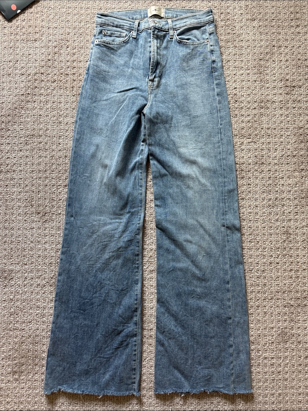 7 For All Mankind Wide-Leg Jeans in Medium Blue Denim